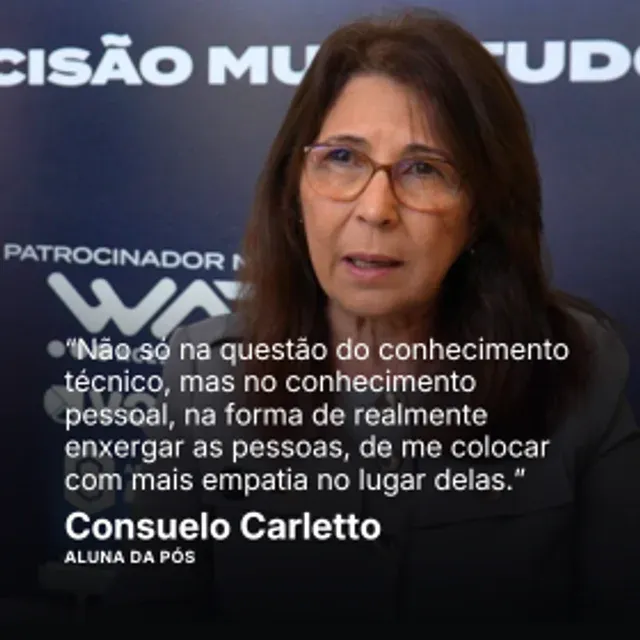 Consuelo, aluna da pós — depoimento